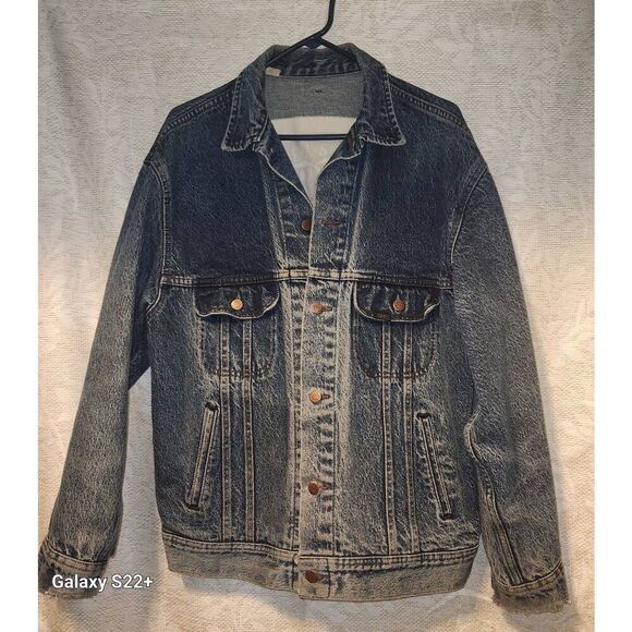 046 LEE Rider distressed men's jean jacket - Picture 1 of 15